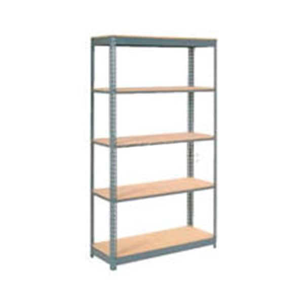 Heavy Duty Shelving 48W x 18D x 96H With 5 Shelves, Wood Deck, Gray